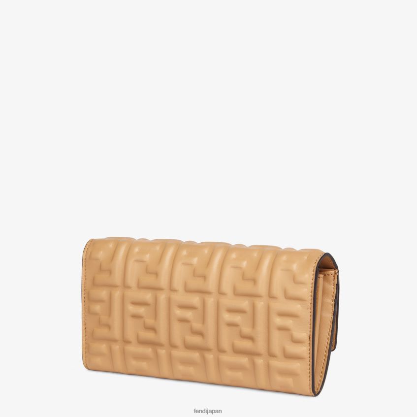 jp Fendi 女性 バゲットコンチネンタルナッパレザーウォレット ベージュ 20L42T1562 アクセサリー