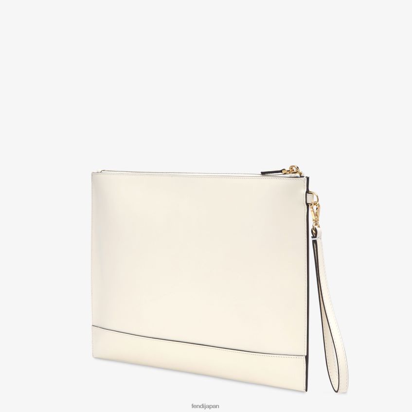 jp Fendi 女性 フラットラージレザーポーチ 白 20L42T1563 アクセサリー