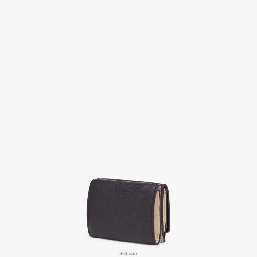 jp Fendi 女性 ピーカブー マイクロ三つ折りレザーウォレット 黒 20L42T1568 アクセサリー