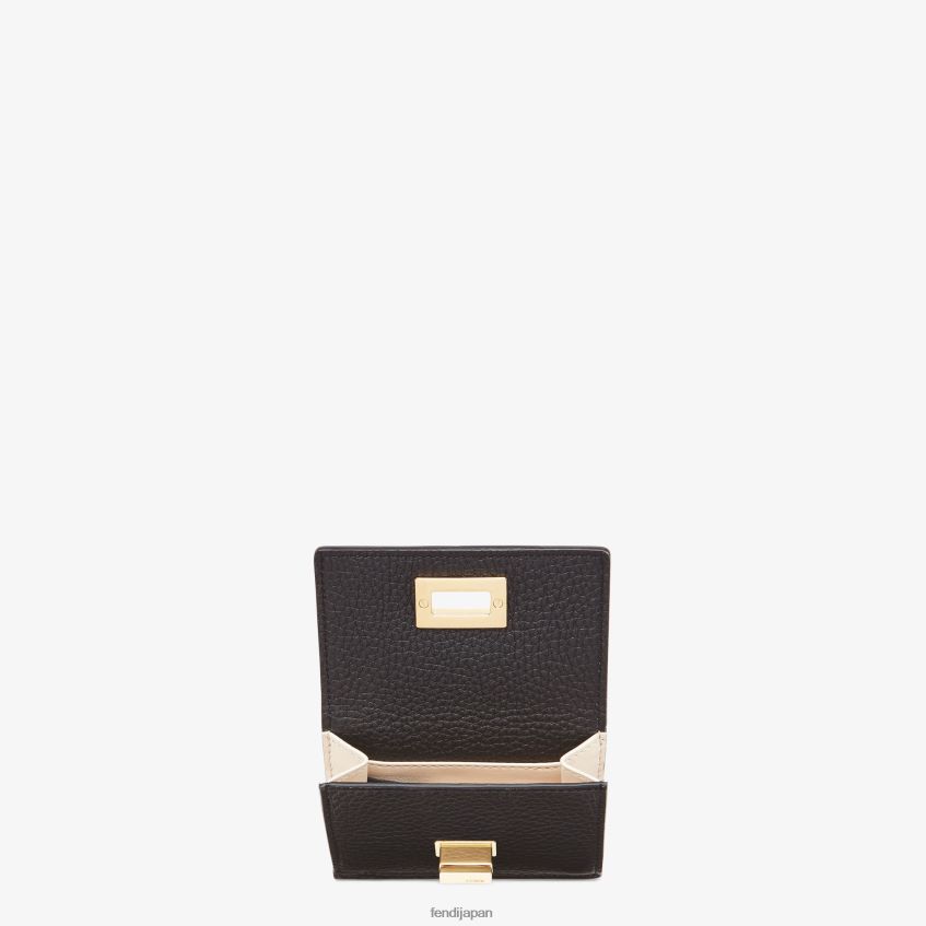 jp Fendi 女性 ピーカブー マイクロ三つ折りレザーウォレット 黒 20L42T1568 アクセサリー