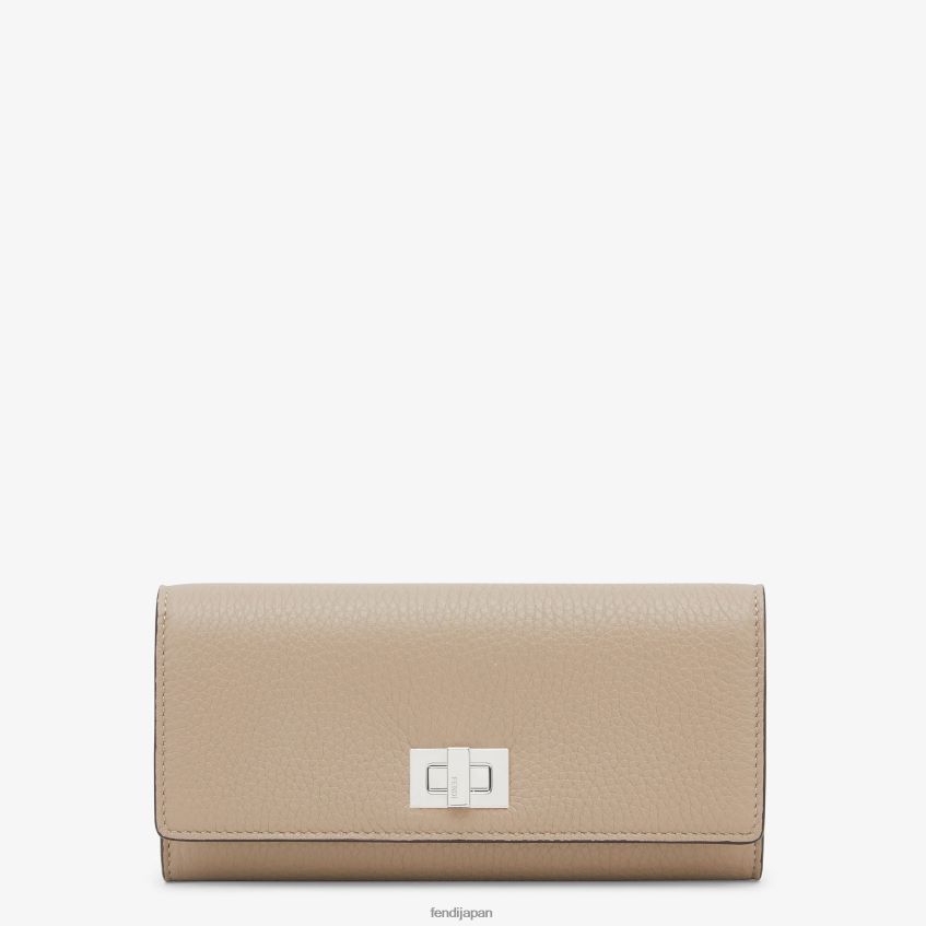 jp Fendi 女性 ピーカブー コンチネンタル レザーウォレット ベージュ 20L42T1570 アクセサリー