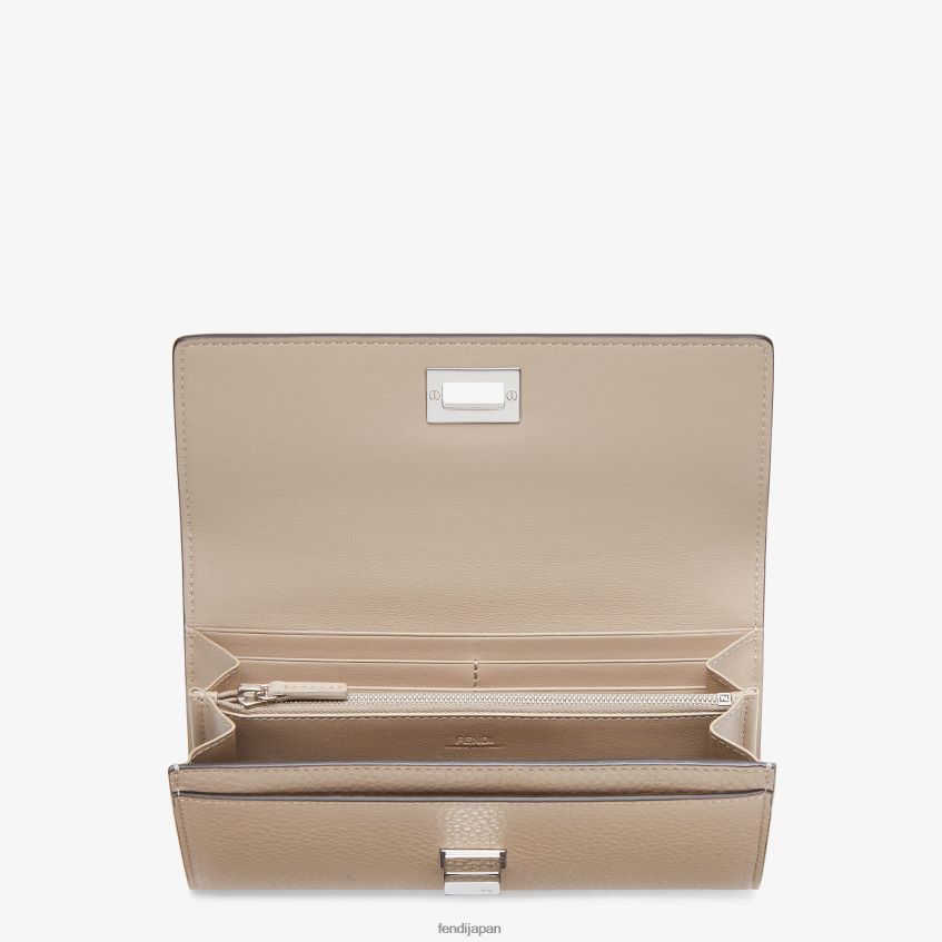jp Fendi 女性 ピーカブー コンチネンタル レザーウォレット ベージュ 20L42T1570 アクセサリー