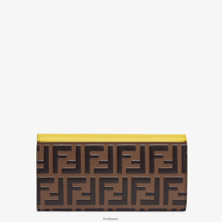 jp Fendi 女性 コンチネンタル チェーン付きレザーウォレット 黄色 20L42T1578 アクセサリー