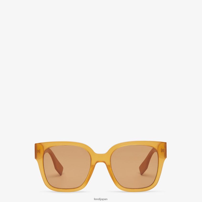 jp Fendi 女性 透明なキャラメルアセテートのサングラス 茶色 20L42T158 アクセサリー