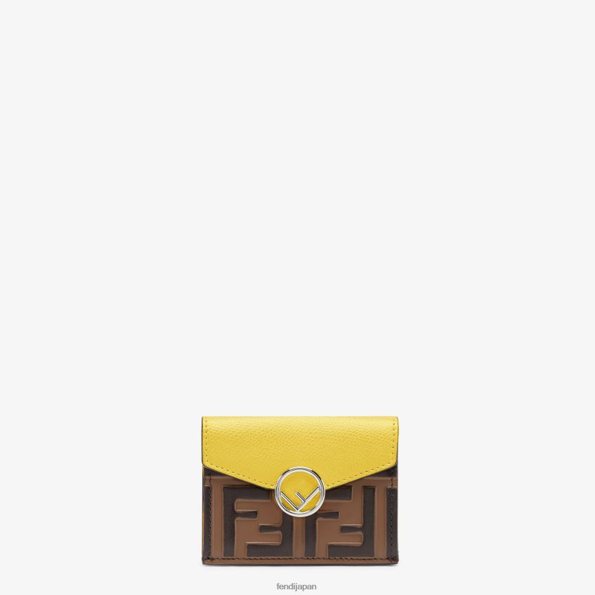 jp Fendi 女性 マイクロ三つ折りレザーウォレット 茶色 20L42T1581 アクセサリー