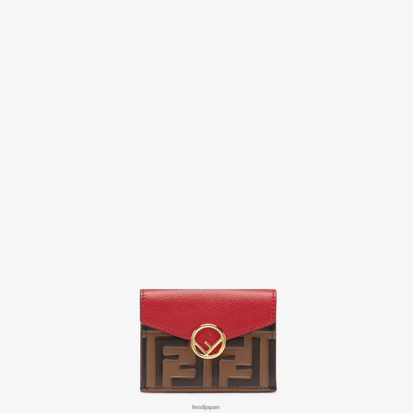 jp Fendi 女性 マイクロ三つ折りレザーウォレット 赤 20L42T1596 アクセサリー