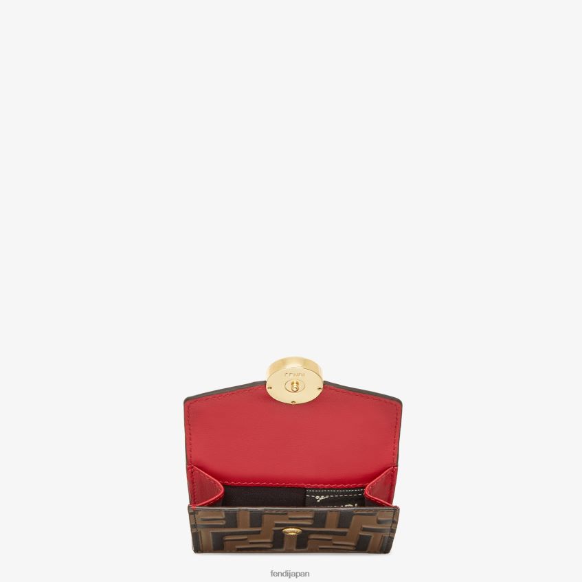 jp Fendi 女性 マイクロ三つ折りレザーウォレット 赤 20L42T1596 アクセサリー