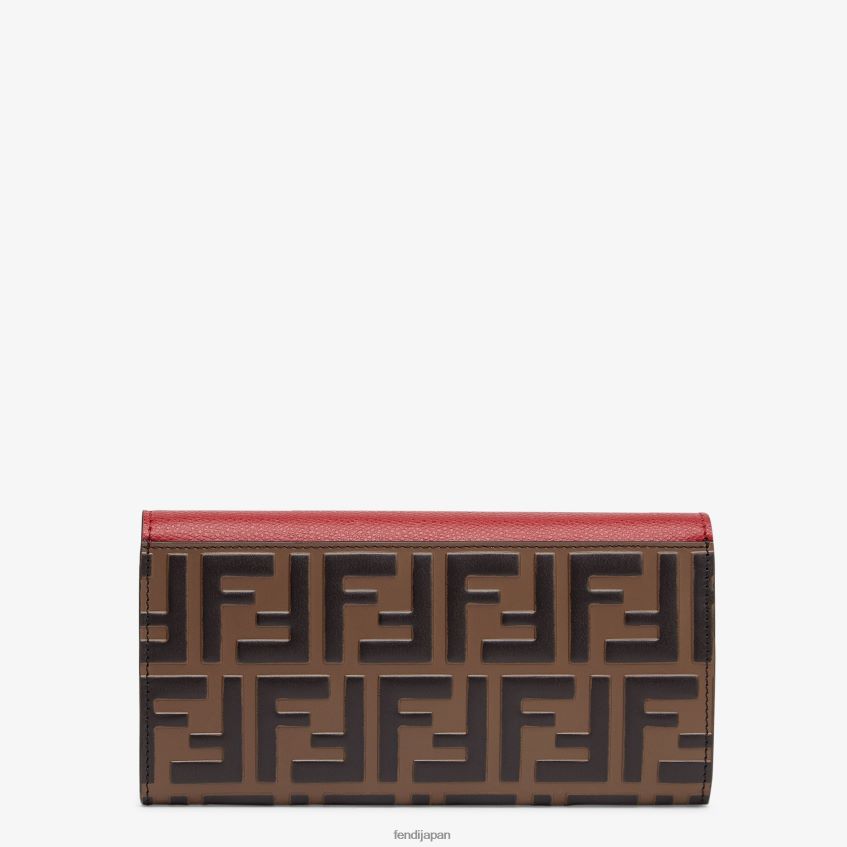 jp Fendi 女性 コンチネンタル チェーン付きレザーウォレット 赤 20L42T1597 アクセサリー