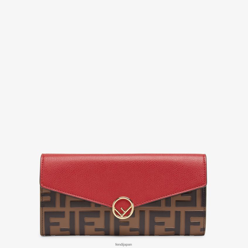 jp Fendi 女性 コンチネンタルレザーウォレット 赤 20L42T1599 アクセサリー