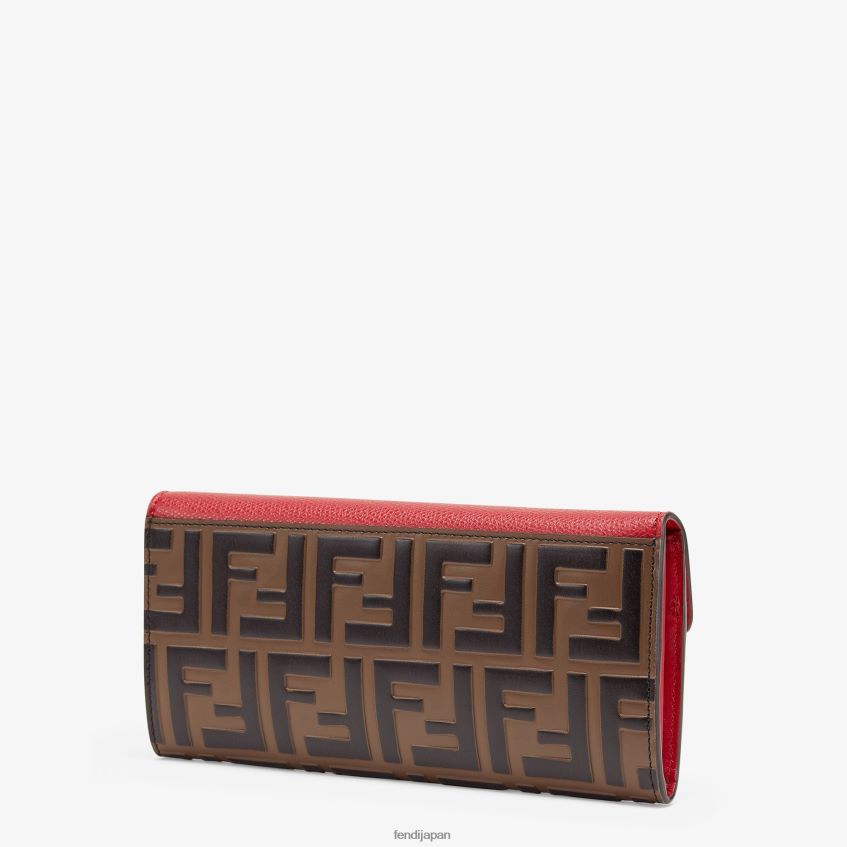 jp Fendi 女性 コンチネンタルレザーウォレット 赤 20L42T1599 アクセサリー