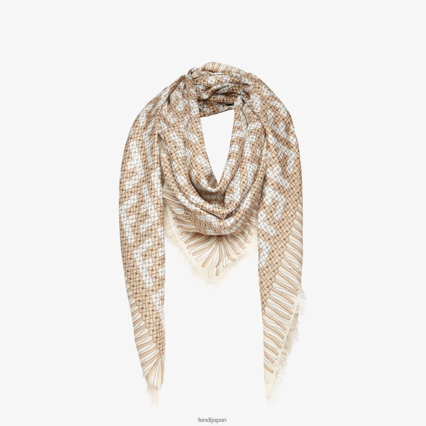 jp Fendi 女性 モーダルとシルクのショール ベージュ 20L42T173 アクセサリー