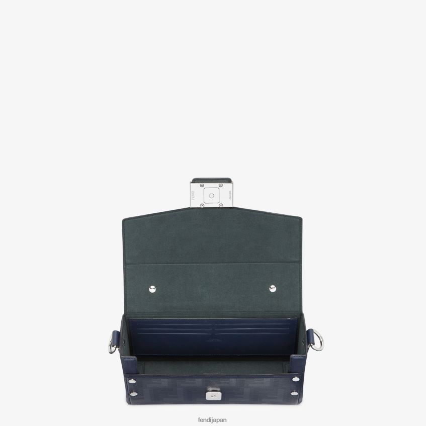jp Fendi 男性 ソフトトランクバゲットレザーバッグ 青 20L42T1800 アクセサリー