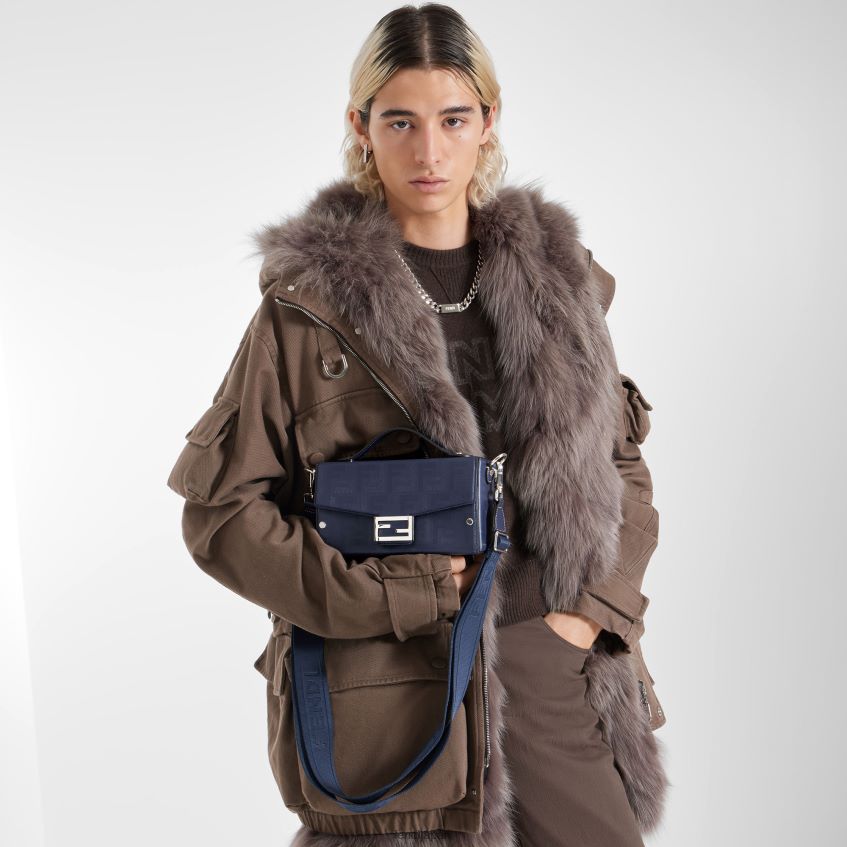 jp Fendi 男性 ソフトトランクバゲットレザーバッグ 青 20L42T1800 アクセサリー