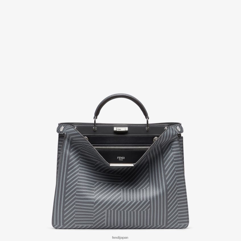 jp Fendi 男性 ツートーンプリントレザーバッグ グレー 20L42T1819 アクセサリー