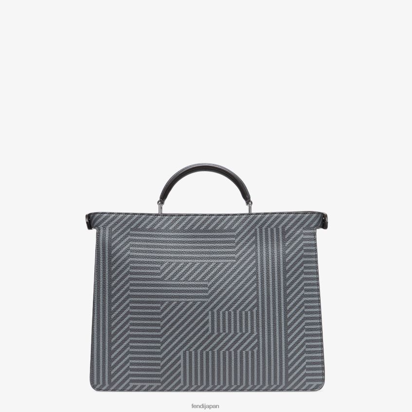 jp Fendi 男性 ツートーンプリントレザーバッグ グレー 20L42T1819 アクセサリー