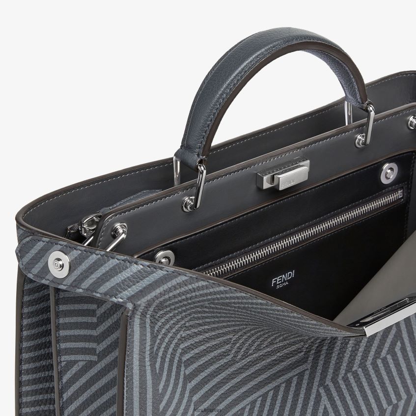 jp Fendi 男性 ツートーンプリントレザーバッグ グレー 20L42T1819 アクセサリー