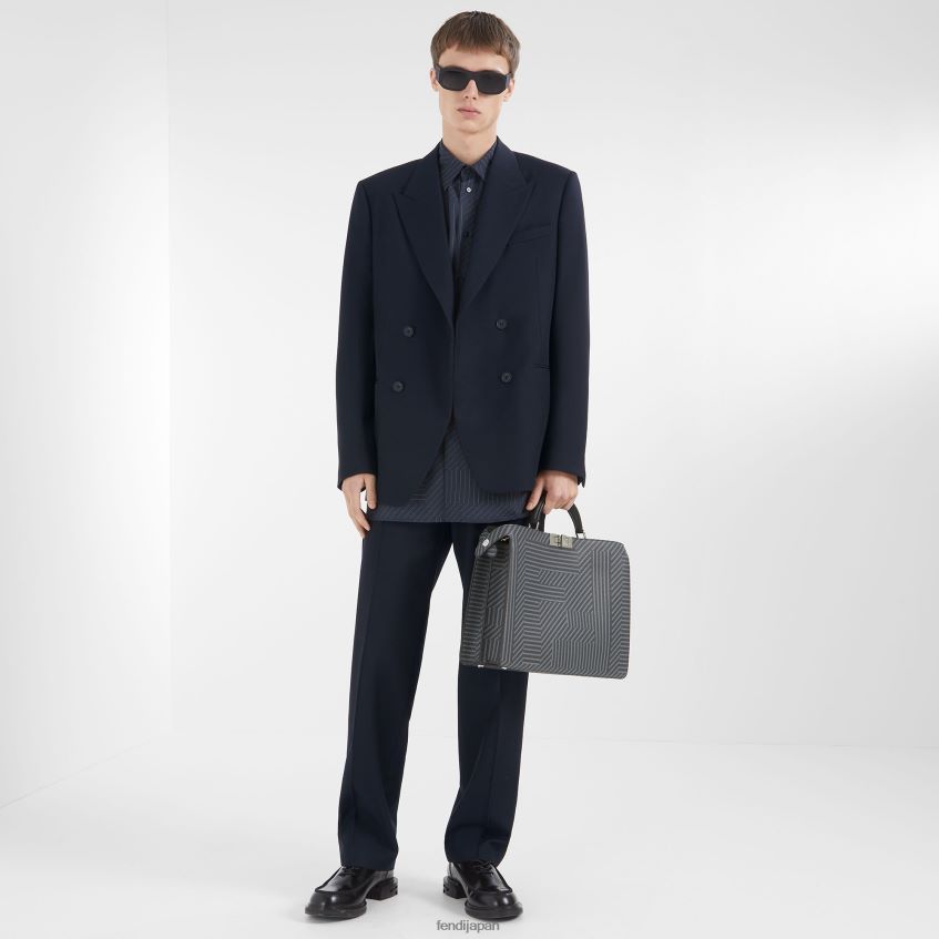jp Fendi 男性 ツートーンプリントレザーバッグ グレー 20L42T1819 アクセサリー