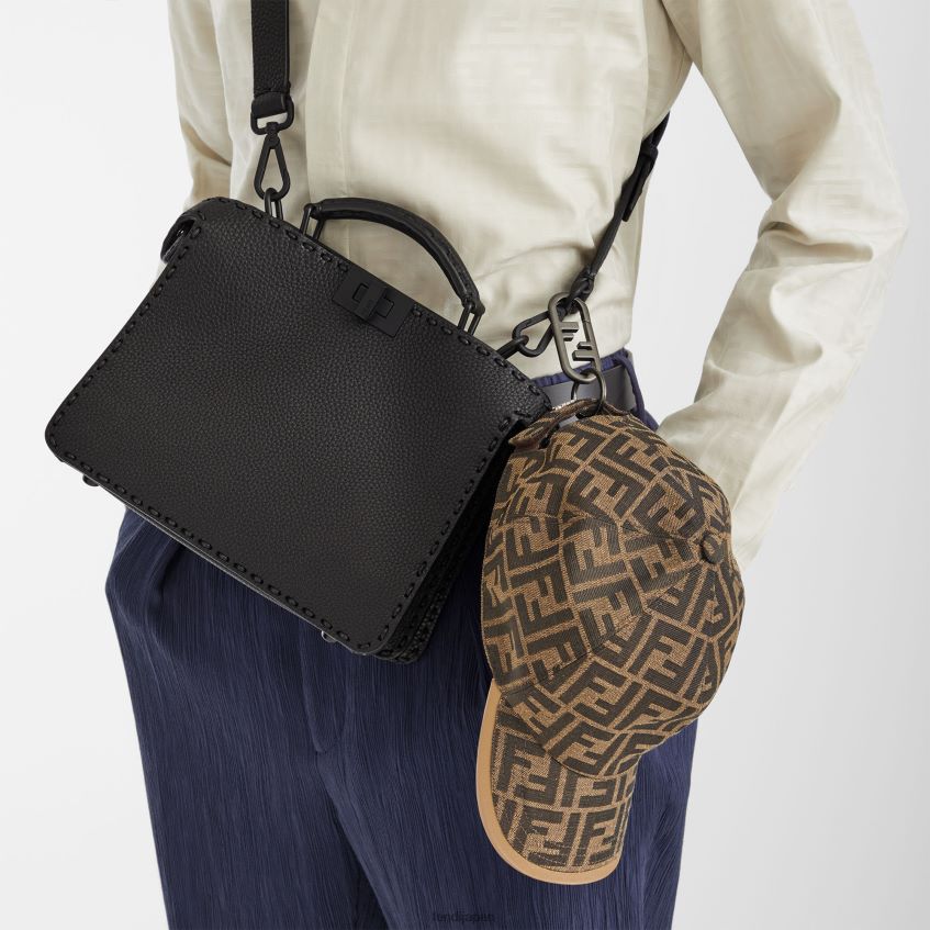 jp Fendi 男性 ピーカブー イセウ ミニ レザーバッグ 黒 20L42T1823 アクセサリー