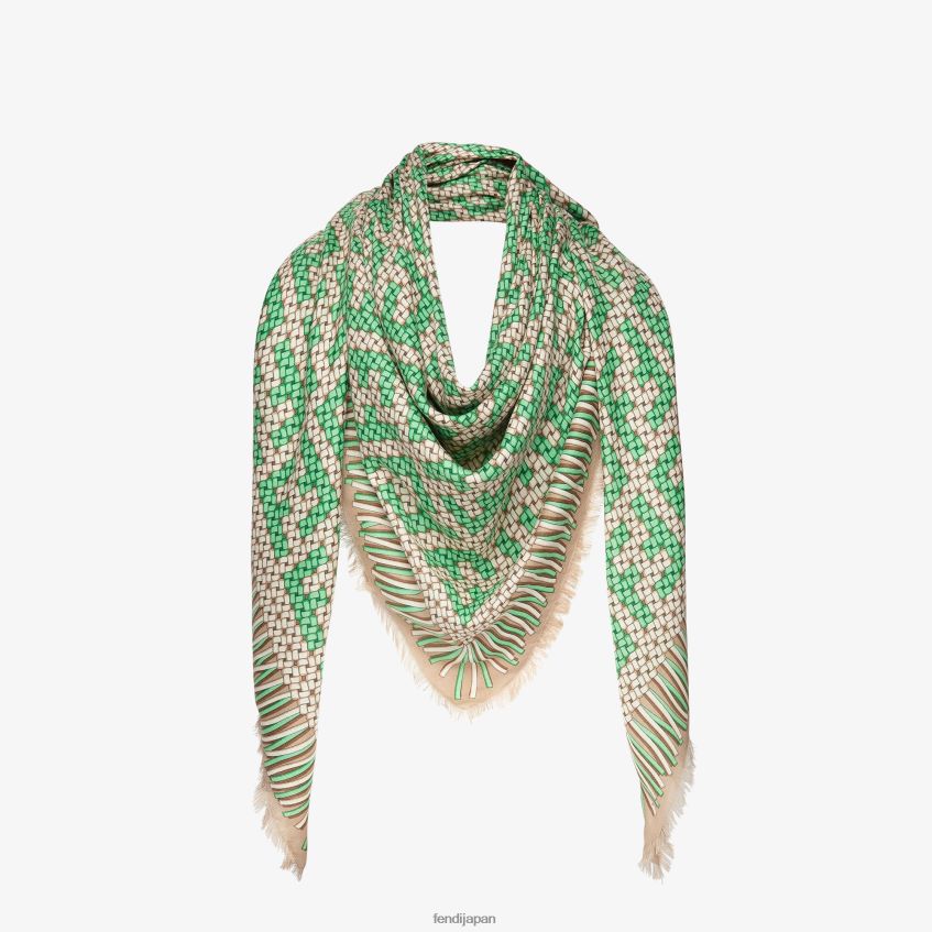 jp Fendi 女性 モーダルとシルクのショール 緑 20L42T182 アクセサリー