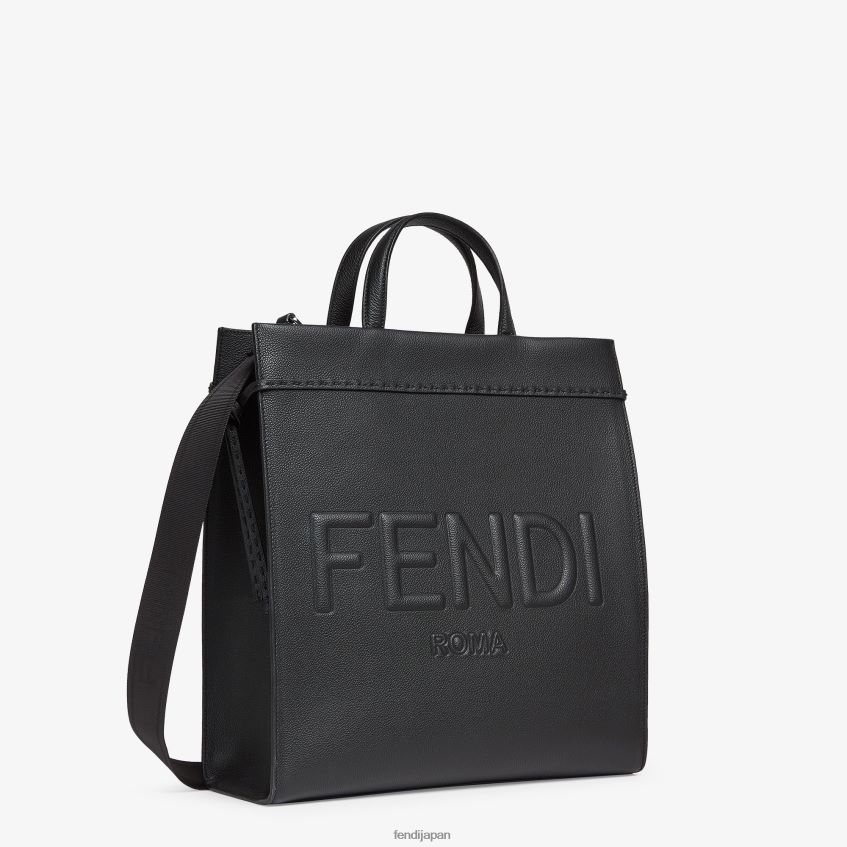 jp Fendi 男性 ミディアムゴートゥショッパーレザーバッグ 黒 20L42T1850 アクセサリー