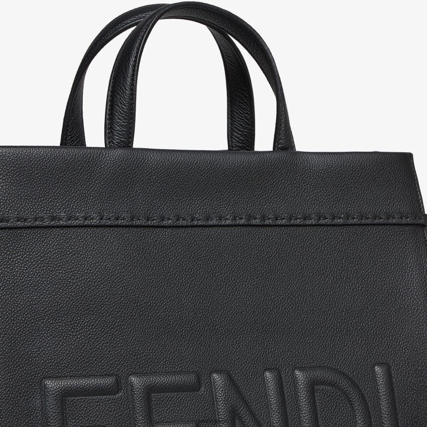 jp Fendi 男性 ミディアムゴートゥショッパーレザーバッグ 黒 20L42T1850 アクセサリー