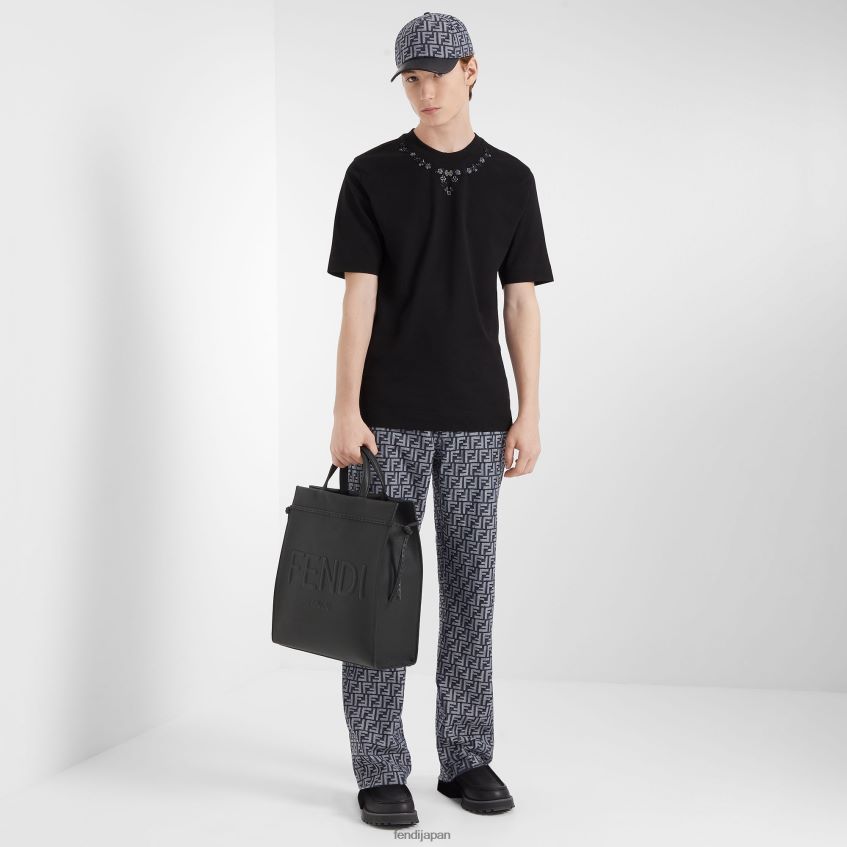 jp Fendi 男性 ミディアムゴートゥショッパーレザーバッグ 黒 20L42T1850 アクセサリー