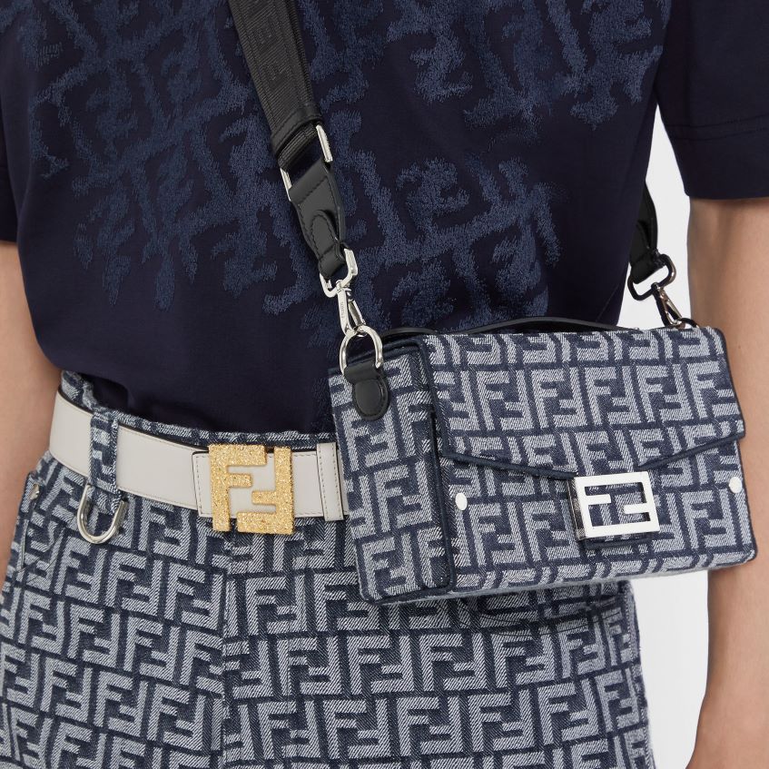 jp Fendi 男性 ソフトトランクバゲットレザーバッグ 青 20L42T1851 アクセサリー
