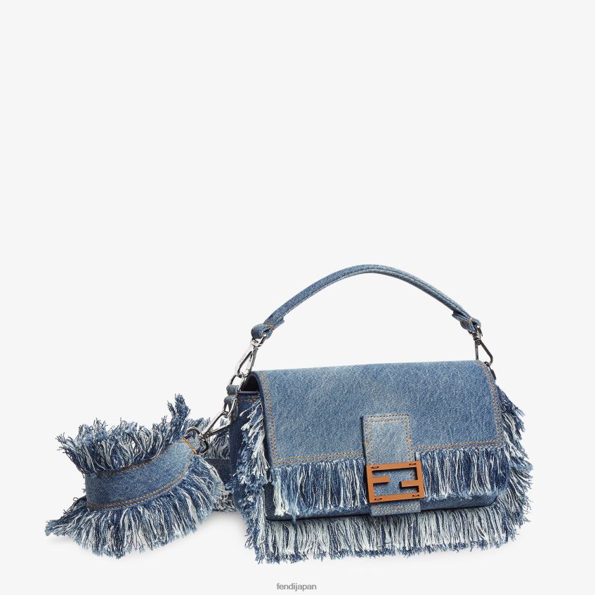 jp Fendi 男性 フリンジ付きデニムバッグ 青 20L42T1869 アクセサリー