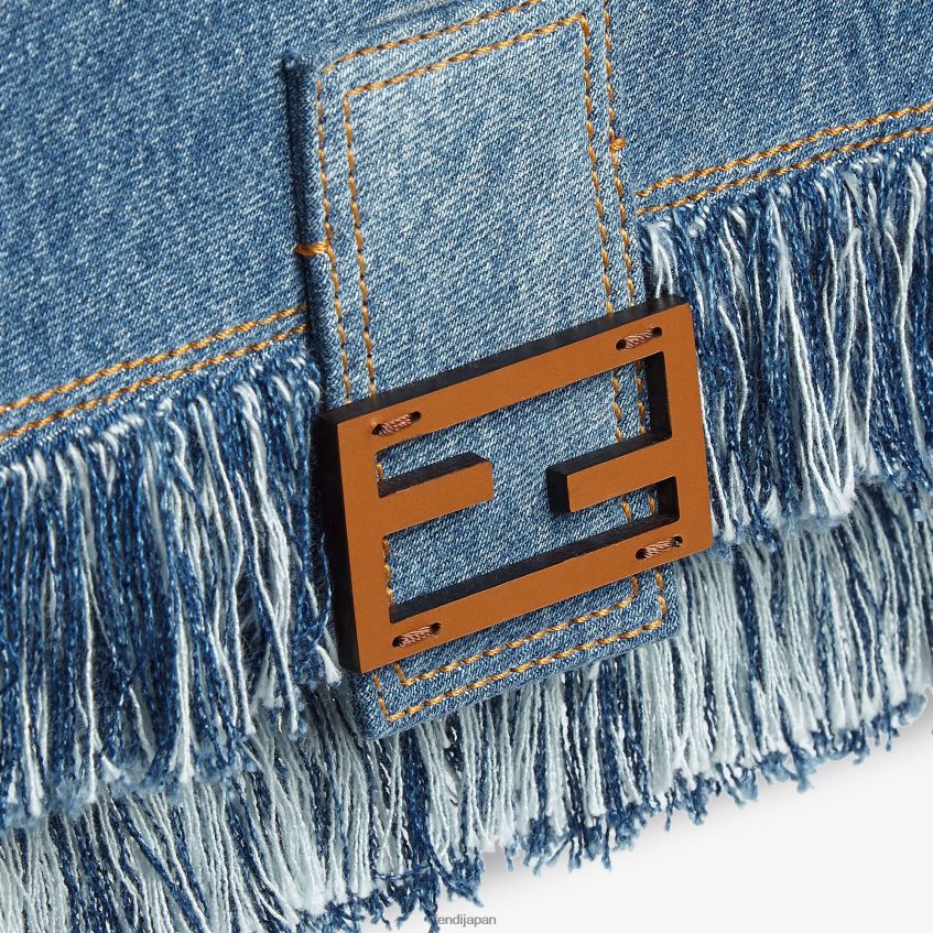 jp Fendi 男性 フリンジ付きデニムバッグ 青 20L42T1869 アクセサリー