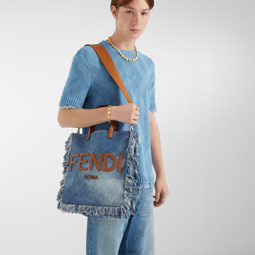 jp Fendi 男性 フリンジ付きデニムバッグ 青 20L42T1873 アクセサリー