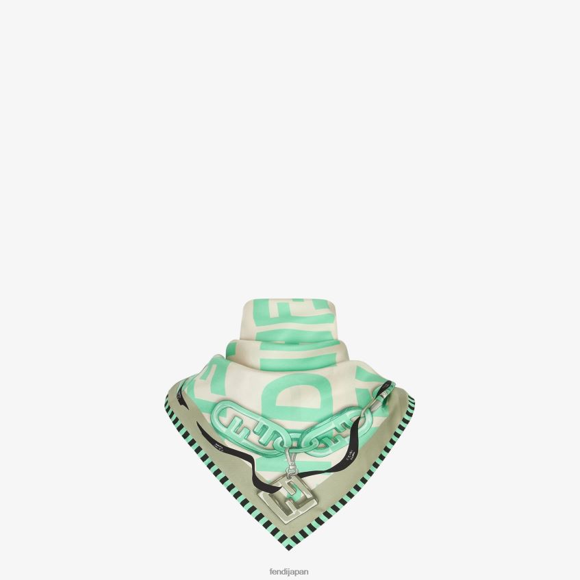 jp Fendi 女性 オーガニックシルクスカーフ 緑 20L42T187 アクセサリー