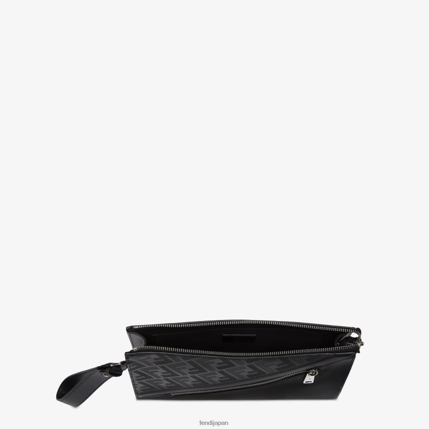 jp Fendi 男性 シャドウ斜めクラッチレザーポーチ 黒 20L42T1896 アクセサリー