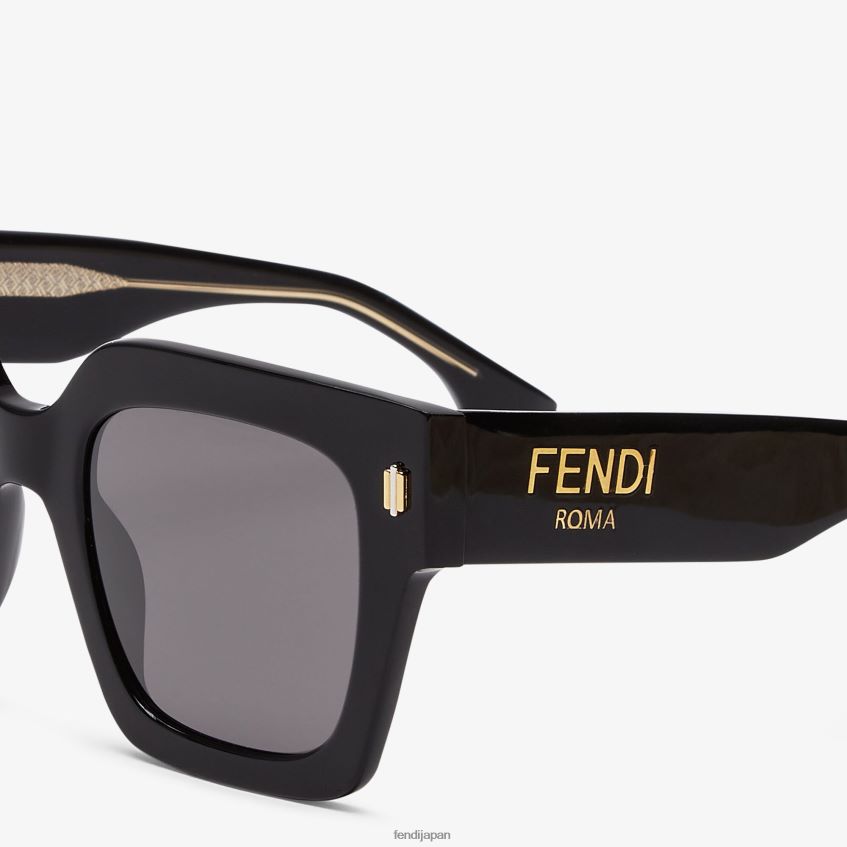 jp Fendi 女性 ローフィットブリッジ付きアセテートサングラス 黒 20L42T195 アクセサリー