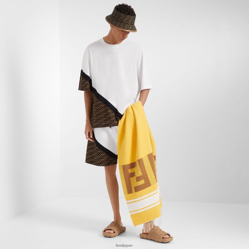 jp Fendi 男性 テリークロスビーチタオル 黄色 20L42T2075 アクセサリー