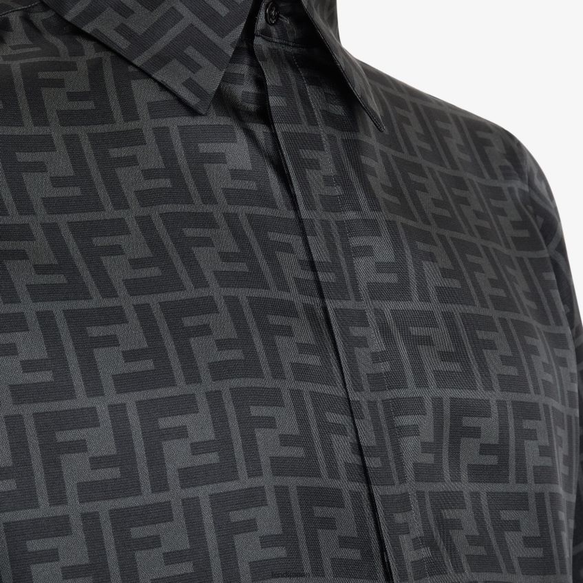 jp Fendi 男性 シルクシャツ グレー 20L42T2132 衣服