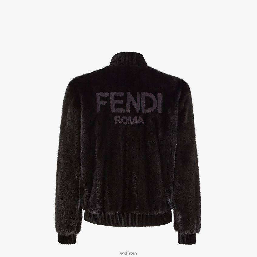 jp Fendi 男性 ミンクジャケット 黒 20L42T2158 衣服