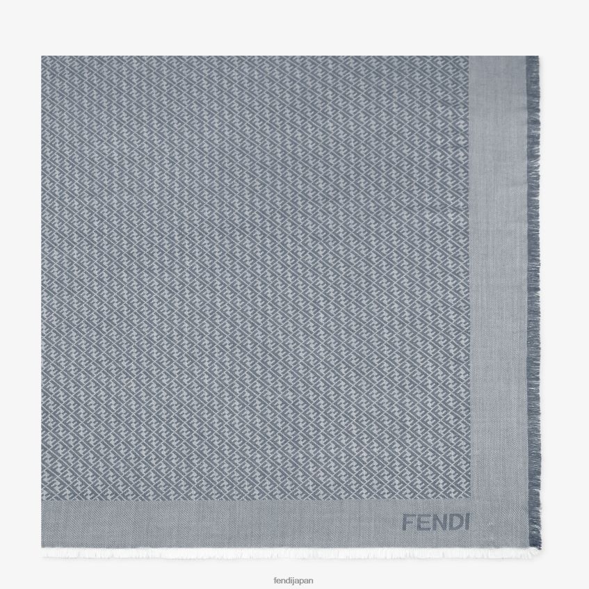 jp Fendi 女性 シルクとウールのショール 青 20L42T216 アクセサリー