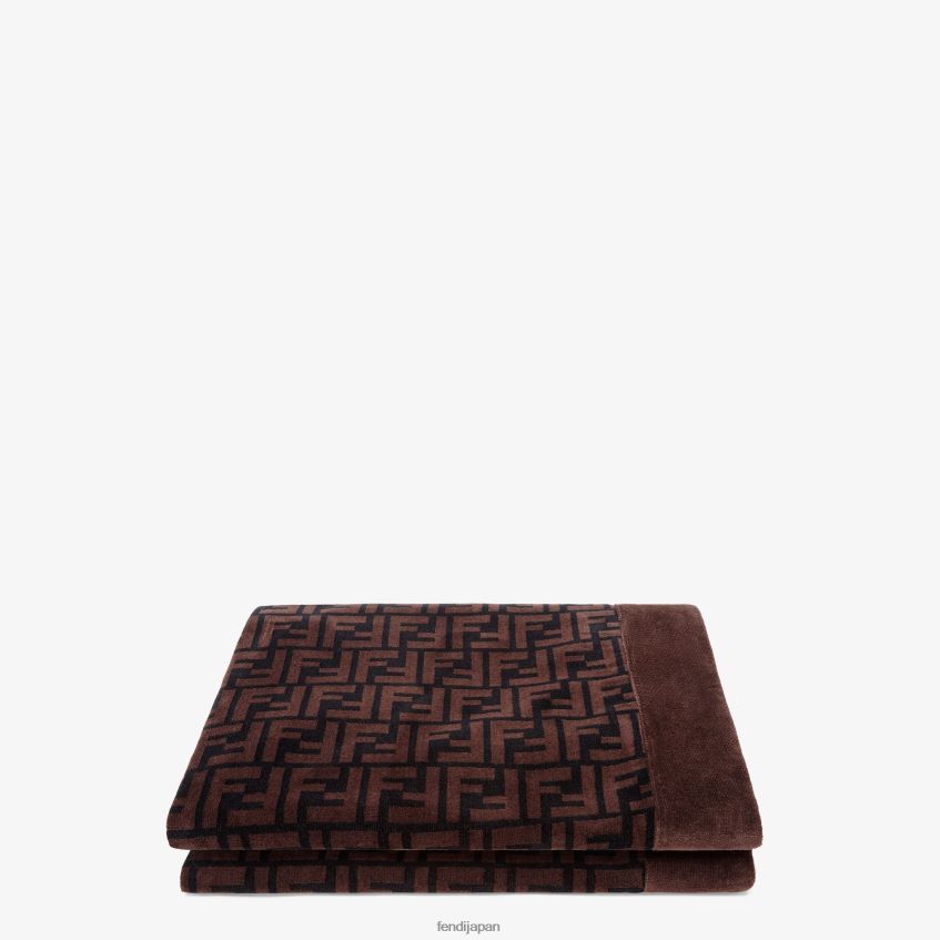 jp Fendi 男性 コットンビーチタオル 茶色 20L42T2175 アクセサリー