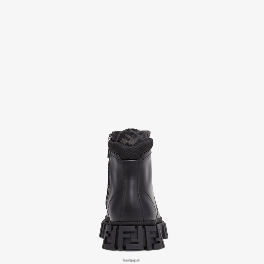 jp Fendi 男性 レザーアンクルブーツ 黒 20L42T2219 靴
