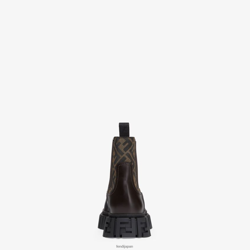 jp Fendi 男性 レザーチェルシーブーツ 茶色 20L42T2221 靴