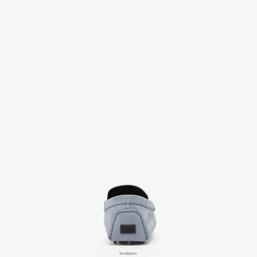 jp Fendi 男性 ヌバックローファー ライトブルー 20L42T2222 靴