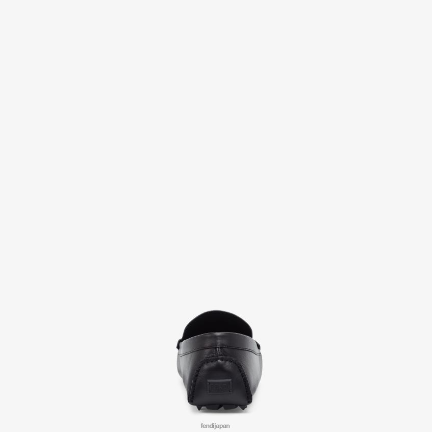 jp Fendi 男性 レザーローファー 黒 20L42T2223 靴