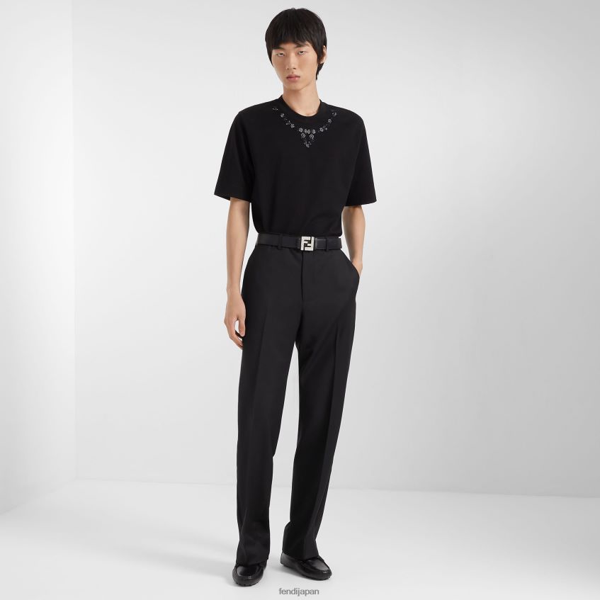 jp Fendi 男性 レザーローファー 黒 20L42T2223 靴