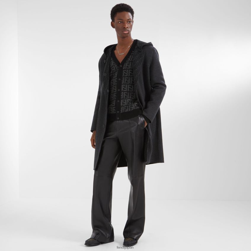 jp Fendi 男性 レザーローファー 黒 20L42T2241 靴