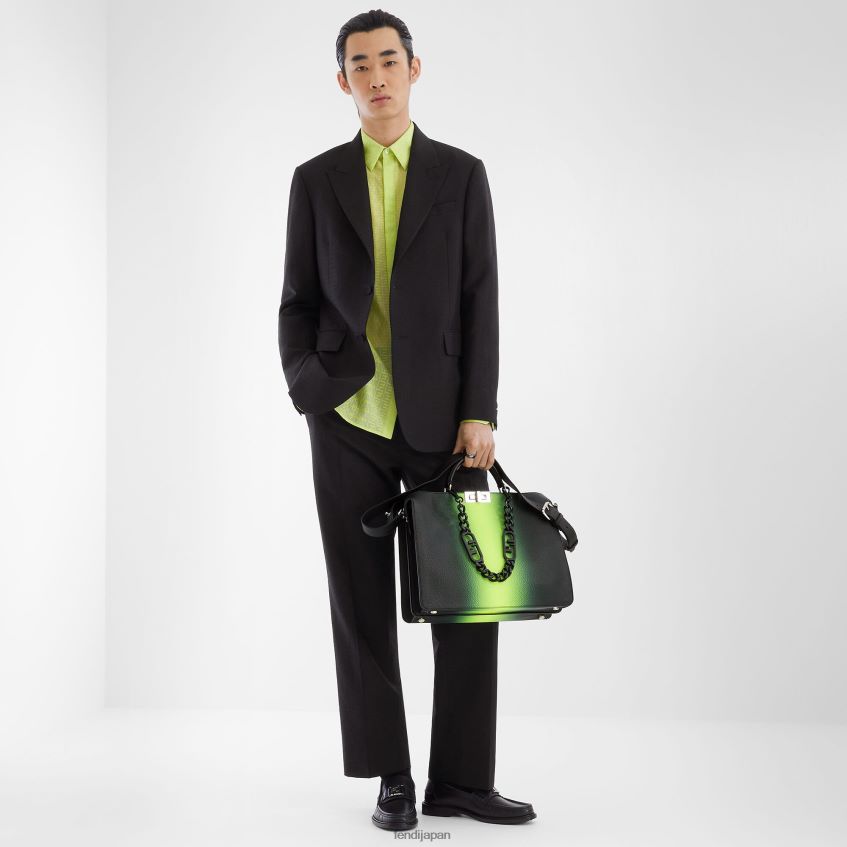 jp Fendi 男性 レザーローファー 黒 20L42T2245 靴