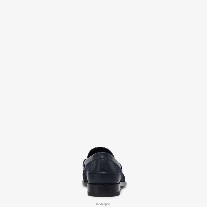 jp Fendi 男性 ニットローファー 青 20L42T2246 靴