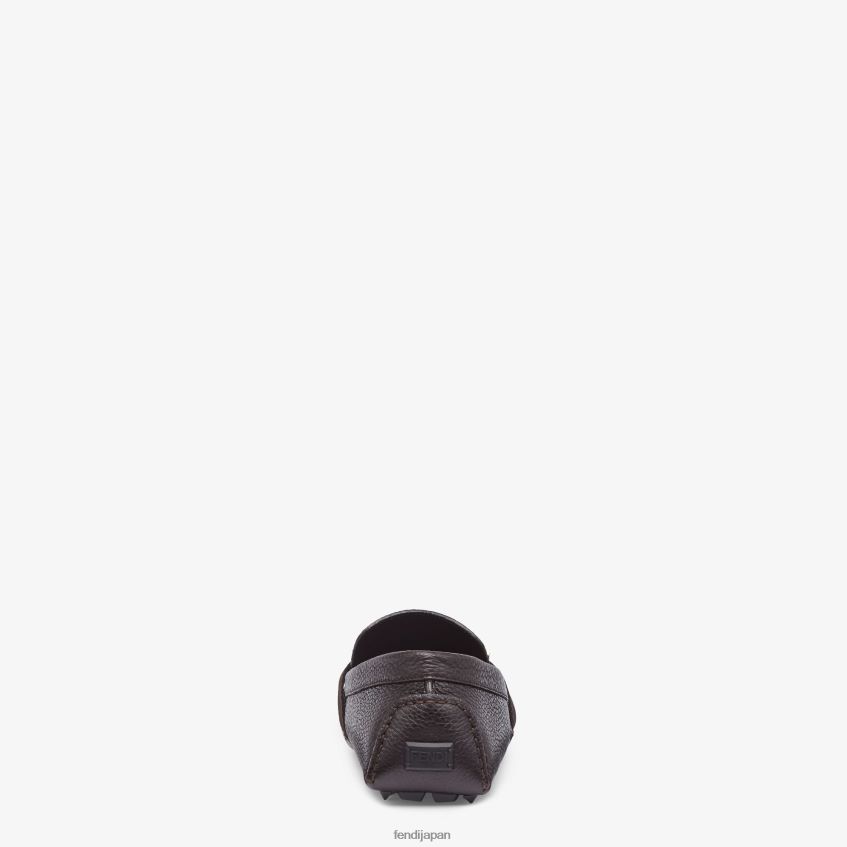 jp Fendi 男性 革製ドライバー 茶色 20L42T2266 靴