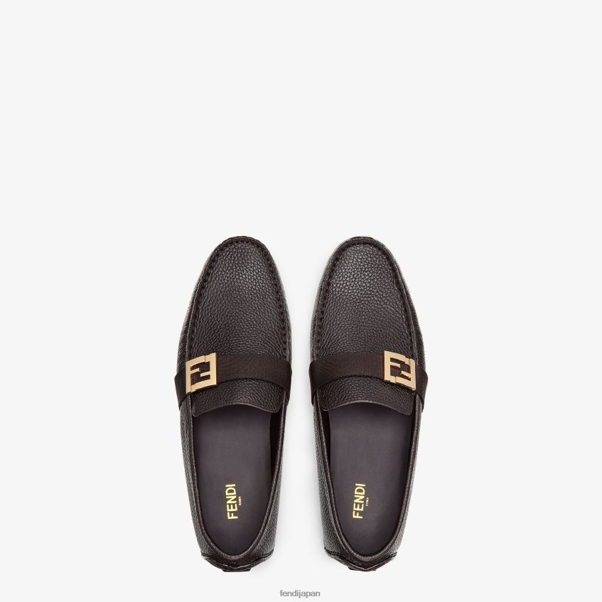 jp Fendi 男性 革製ドライバー 茶色 20L42T2266 靴