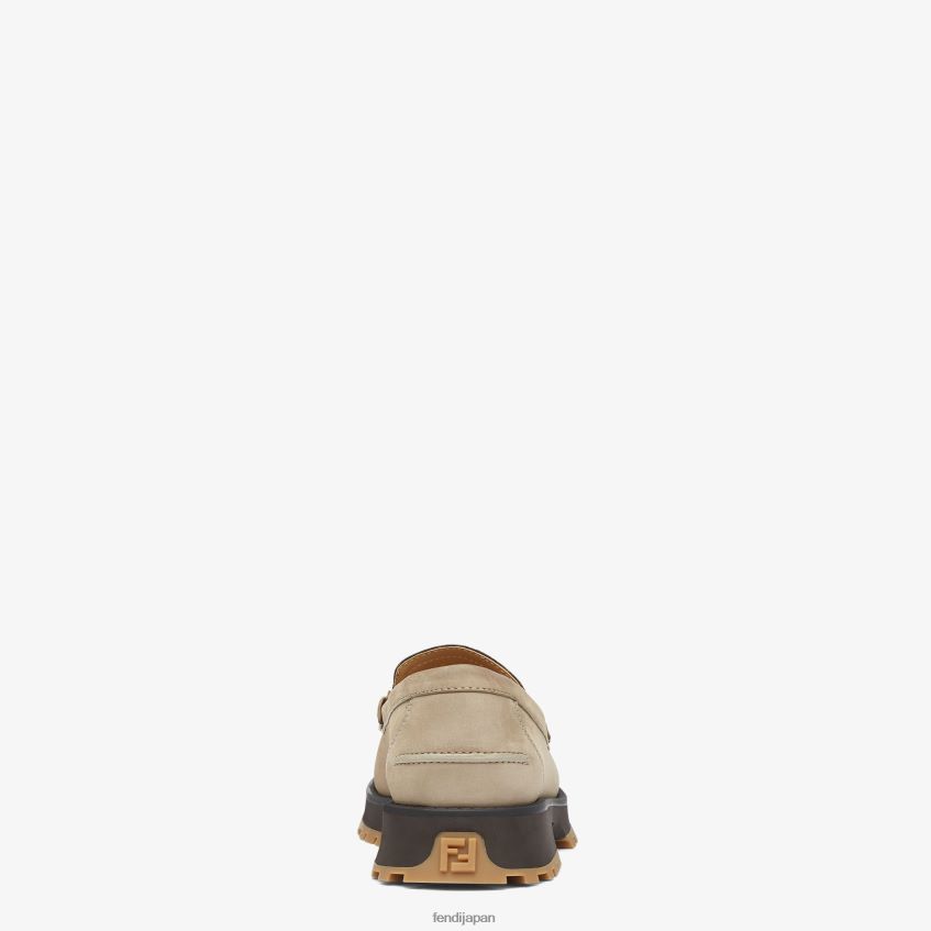 jp Fendi 男性 ヌバックレザーローファー ベージュ 20L42T2282 靴