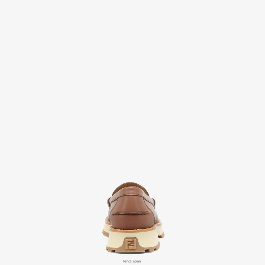 jp Fendi 男性 レザーローファー 茶色 20L42T2284 靴
